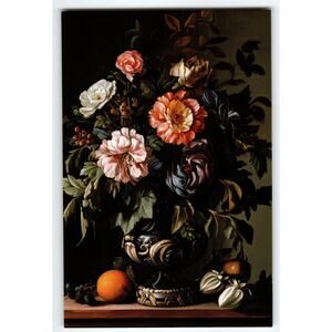 Photochrome Floral Still Life Postcard 5.5x4 Paper Vintage Art